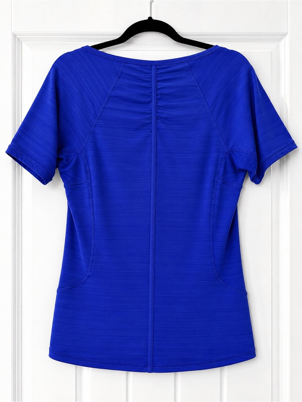 Athleta Short-Sleeve Zip Front Active Top — Blue NWT - Picture 2 of 6